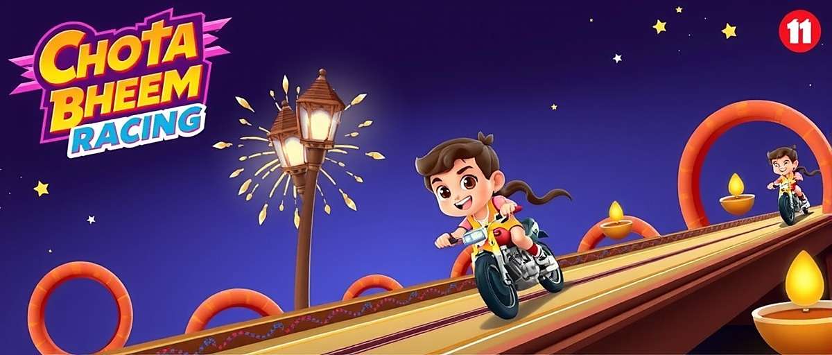 Chhota Bheem Racing Diwali special event with decorated track and fireworks